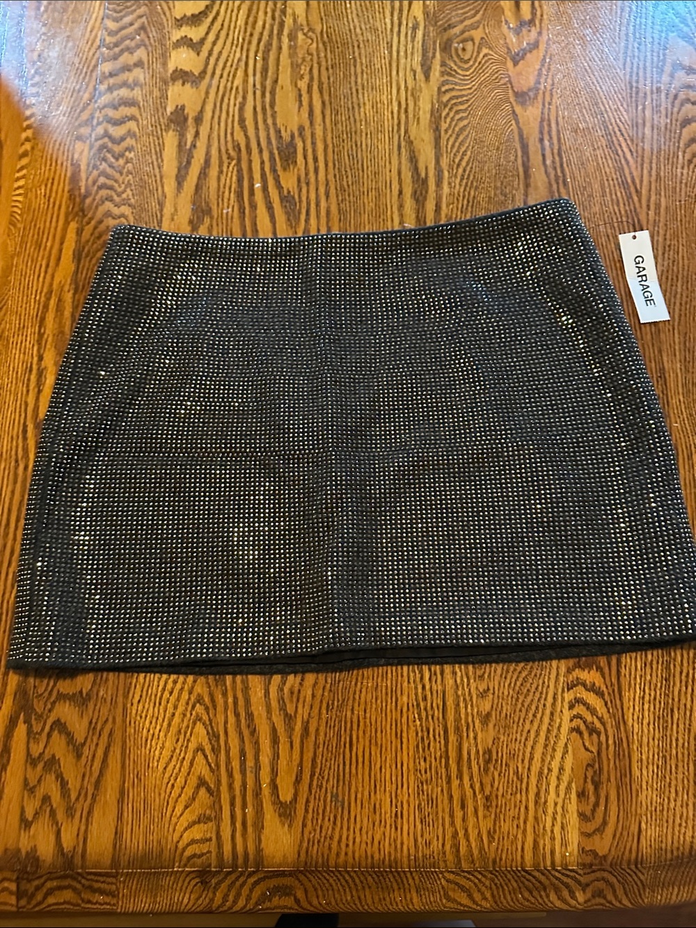 Garage Black Rhinestone Mini Skirt size L